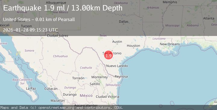Map of 11 km E of Pearsall, Texas