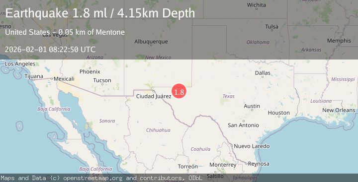 Map of 54 km W of Mentone, Texas