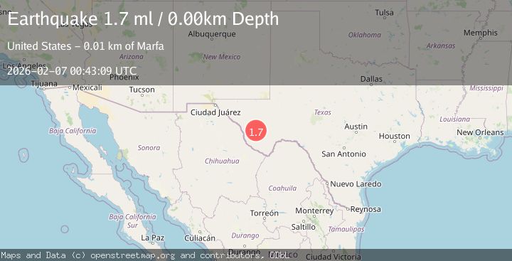 Map of 13 km ENE of Marfa, Texas
