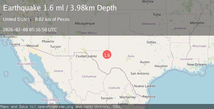 Map of 8 km NE of Barstow, Texas