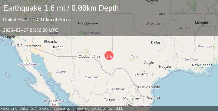 Map of 8 km W of Pecos, Texas