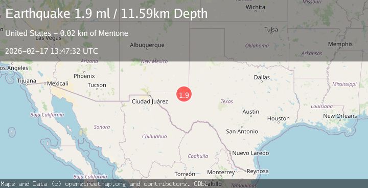 Map of 22 km NE of Mentone, Texas