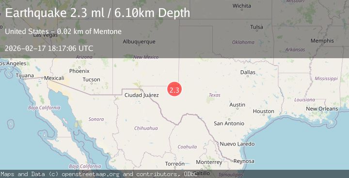 Map of 19 km WNW of Wink, Texas