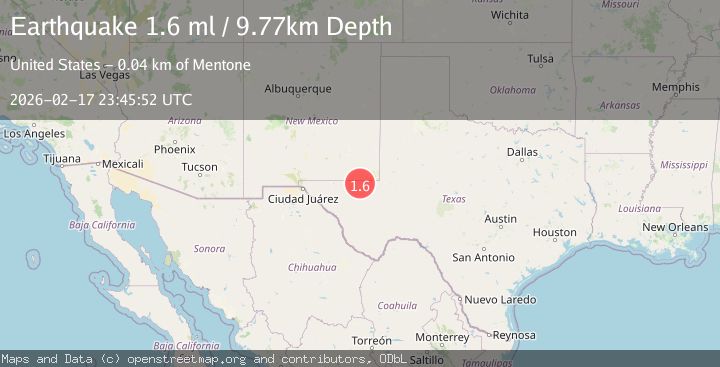 Map of 36 km NW of Mentone, Texas