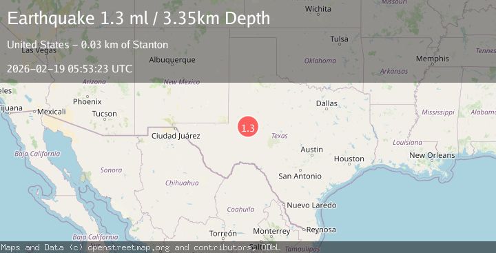 Map of 29 km W of Garden City, Texas