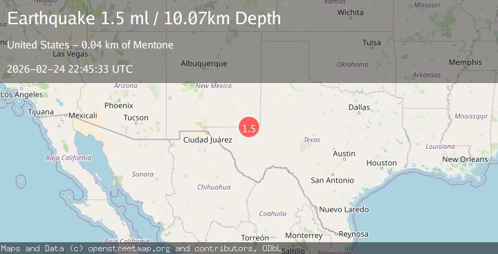 Map of 36 km NNW of Mentone, Texas