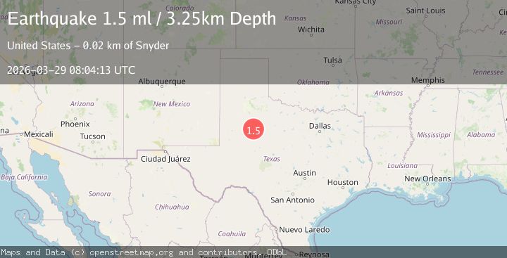 Map of 19 km N of Snyder, Texas