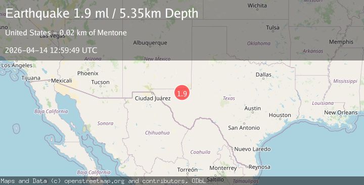 Map of 24 km WNW of Mentone, Texas