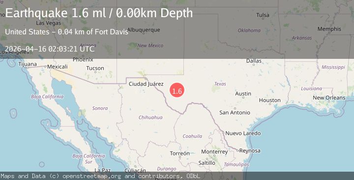 Map of 16 km SSE of Balmorhea, Texas