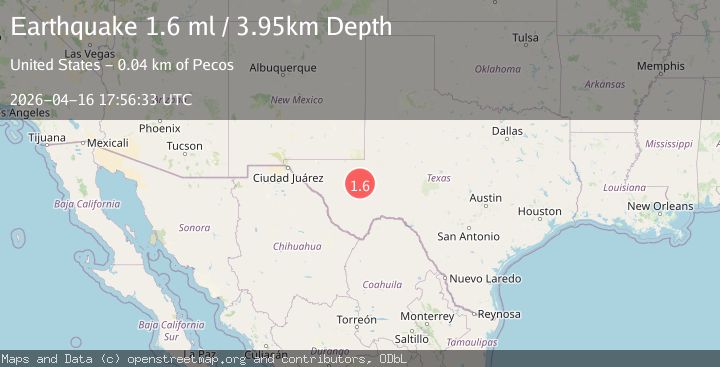 Map of 23 km SW of Coyanosa, Texas