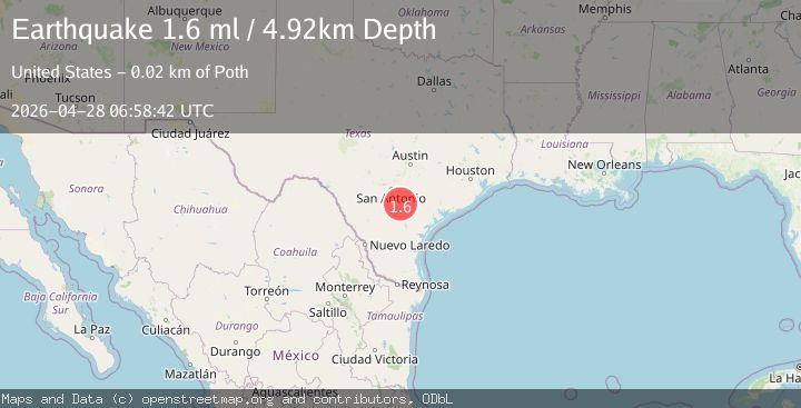 Map of 12 km SW of Falls City, Texas