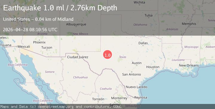 Map of 38 km S of Midland, Texas