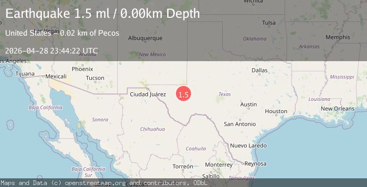 Map of 11 km SE of Barstow, Texas