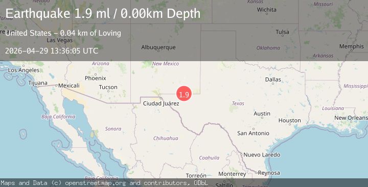 Map of 15 km SSW of Whites City, New Mexico