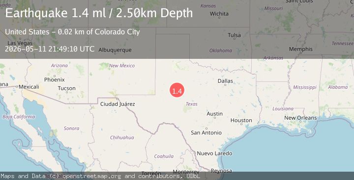 Map of 7 km WNW of Westbrook, Texas