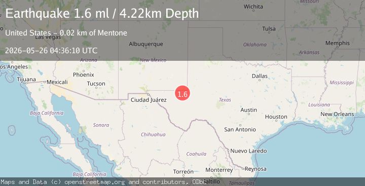 Map of 18 km NE of Mentone, Texas