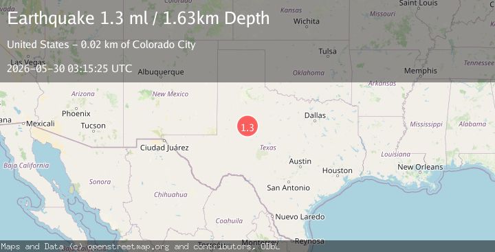 Map of 16 km NNW of Westbrook, Texas