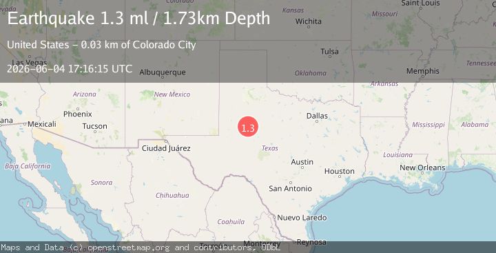 Map of 19 km NW of Westbrook, Texas