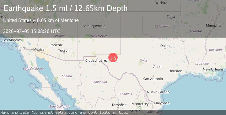Map of 46 km W of Mentone, Texas