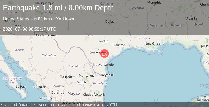Map of 5 km NE of Nordheim, Texas