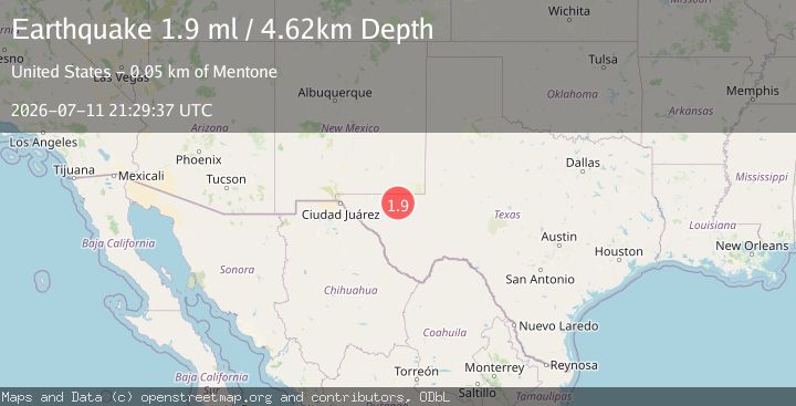 Map of 51 km W of Mentone, Texas