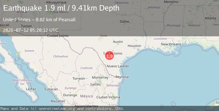 Map of 15 km ESE of Pearsall, Texas