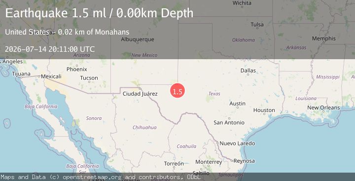 Map of 5 km W of Wickett, Texas