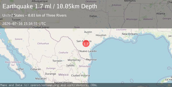 Map of 13 km WNW of Pawnee, Texas