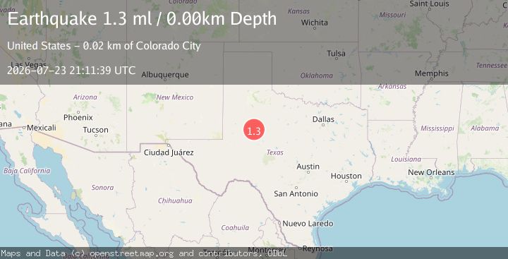 Map of 18 km NNW of Westbrook, Texas