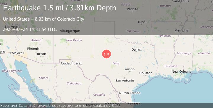 Map of 23 km NW of Westbrook, Texas