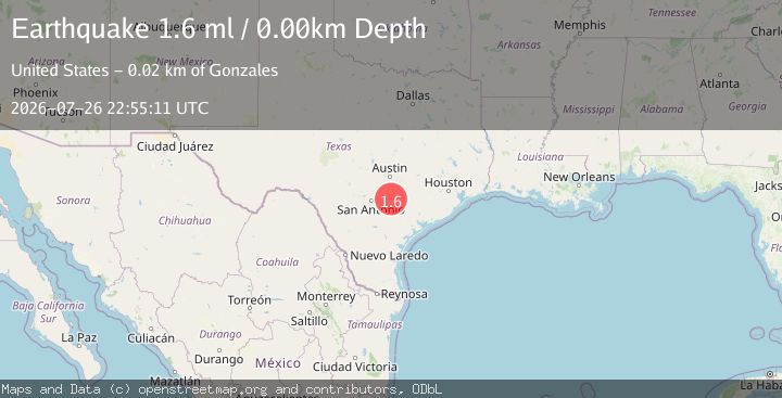 Map of 19 km WSW of Gonzales, Texas