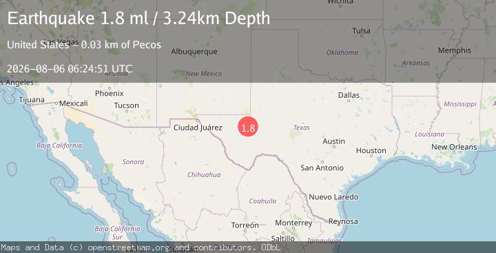 Map of 19 km SSW of Pyote, Texas