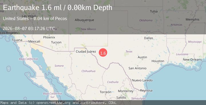 Map of 16 km S of Toyah, Texas