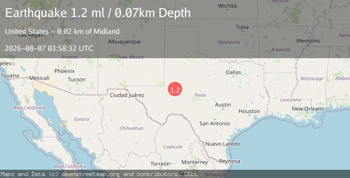 Map of 23 km S of Midland, Texas