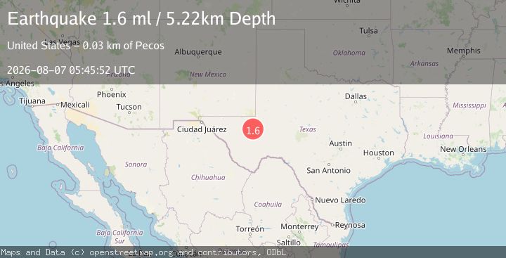 Map of 16 km NW of Coyanosa, Texas