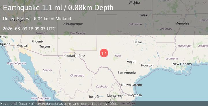 Map of 37 km SSE of Midland, Texas