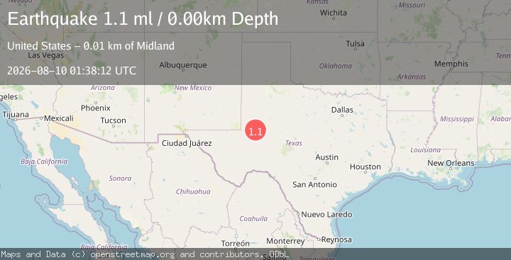 Map of 5 km W of Midland, Texas