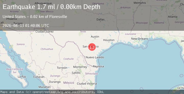 Map of 15 km SW of Floresville, Texas