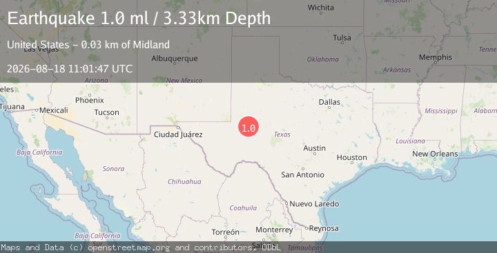 Map of 31 km SSE of Midland, Texas