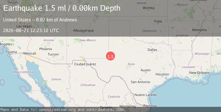 Map of 20 km W of Andrews, Texas