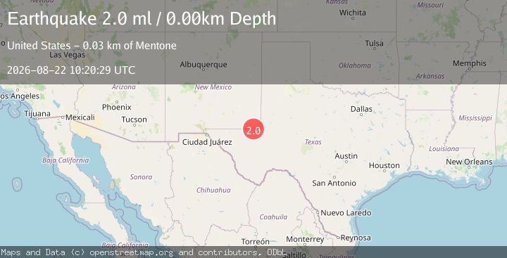 Map of 32 km NNE of Mentone, Texas