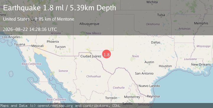 Map of 44 km NW of Toyah, Texas