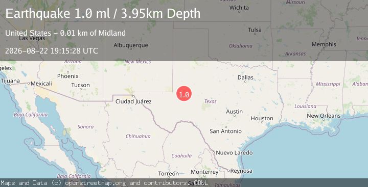 Map of 10 km SSE of Midland, Texas