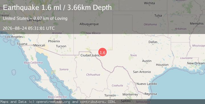 Map of 48 km SSW of Whites City, New Mexico