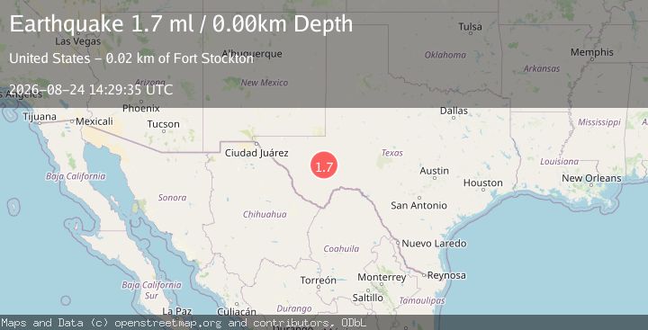 Map of 23 km WSW of Fort Stockton, Texas