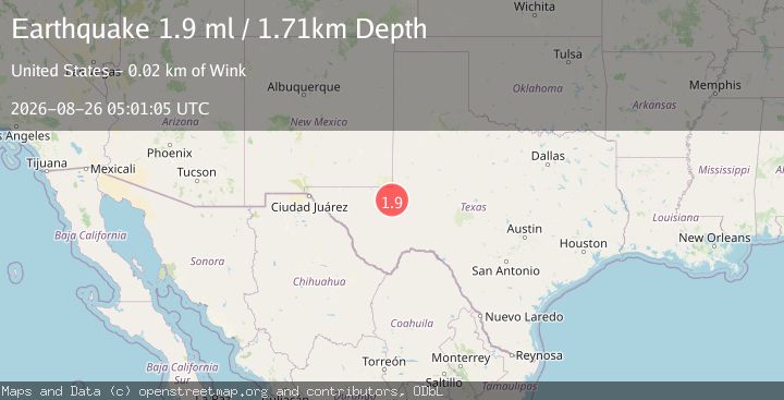 Map of 6 km NE of Pyote, Texas
