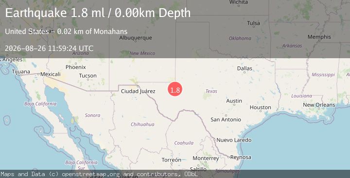 Map of 8 km SSE of Pyote, Texas