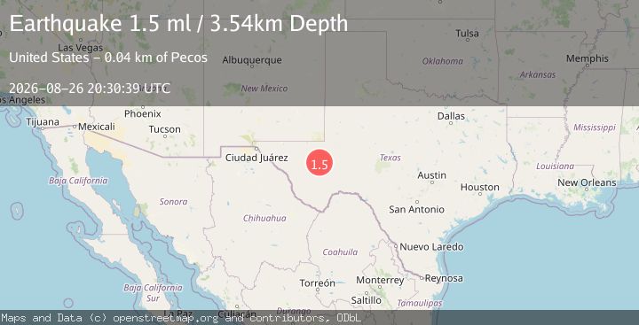 Map of 24 km SW of Coyanosa, Texas