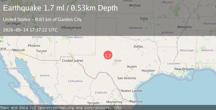 Map of 17 km SE of Forsan, Texas