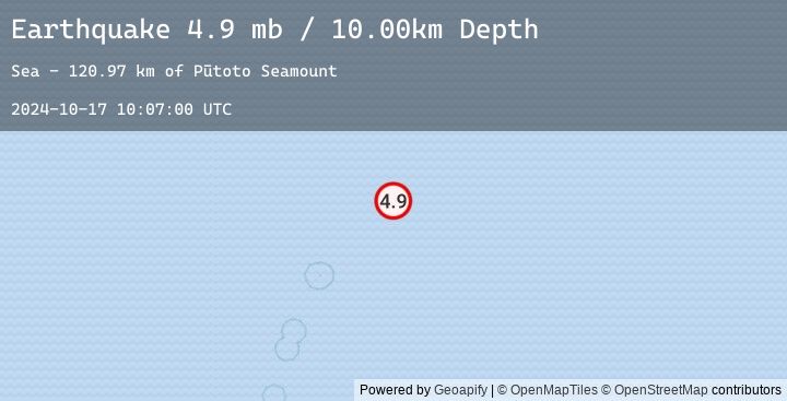 Map of Kermadec Islands region